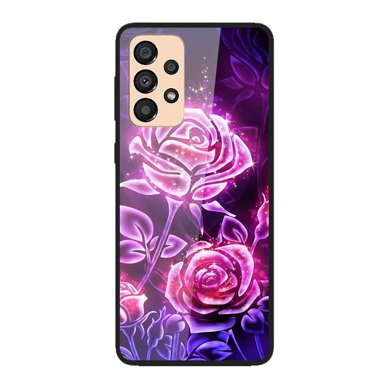 Case for Samsung A33 5G Cover Fashion Tempered Glass Phone Covers for Samsung Galaxy A33 A53 A73 5G Case Bumper A 33 Protective