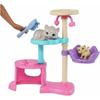 Barbie Cat Care Set with Toy and Cat Tower Accessories for Dolls Ages 3+