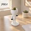Smooth Surface Flowerpot Fun Workout Figure Planter, Modern Resin Treadmill Runner Plant Pot, Dumbbell Fitness Themed Decor Body Builder Holder, Cute