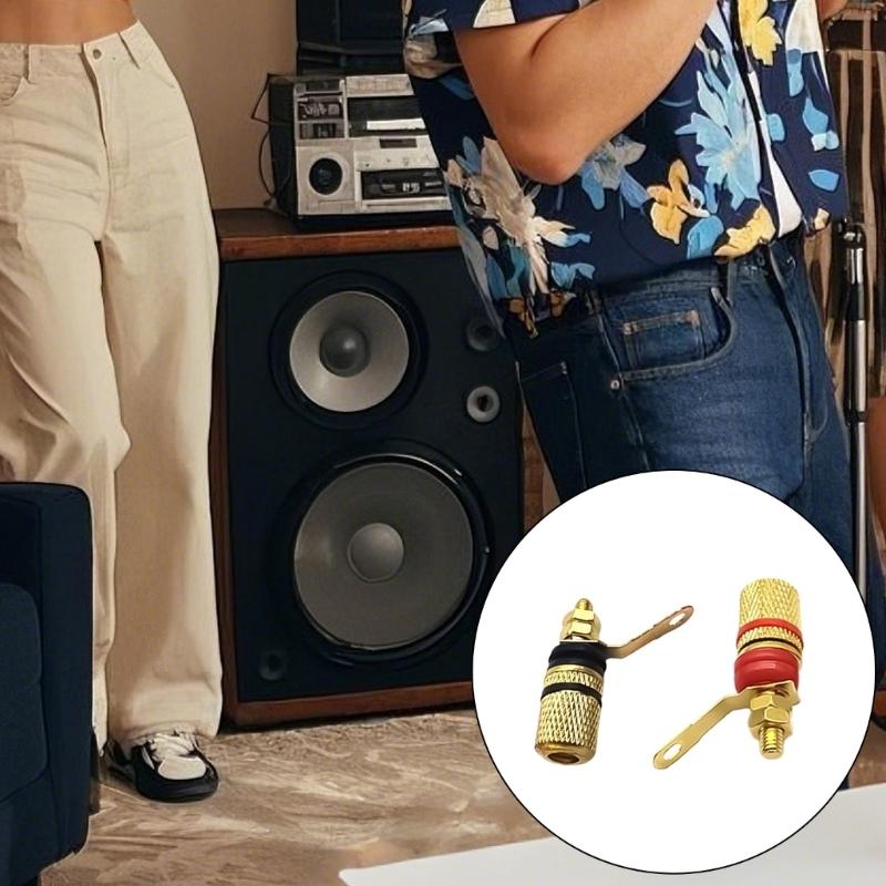 4mm Binding Post Banana Plug Speaker Terminals Binding Post Banana Plug Connection Clamp Gold Plated Easy Installation