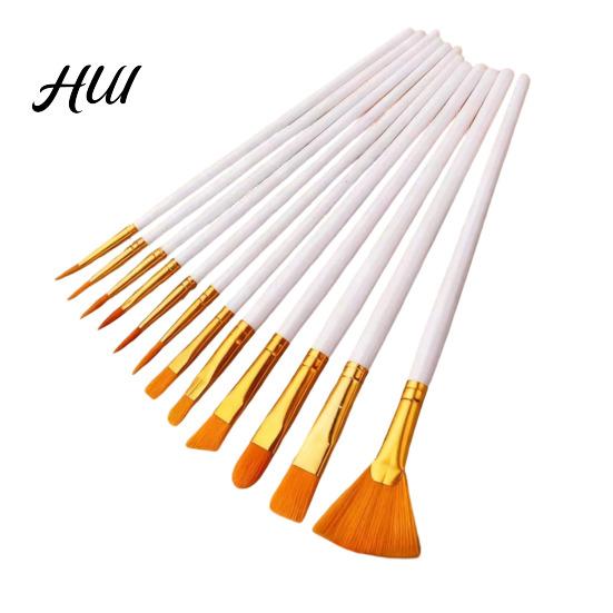 Watercolor Brush Kit for Kids 12PCS Paint Set, Professional Nylon Hair Brushes, Good Artist Brushes Acrylic Painting Water Absorption Art Oil