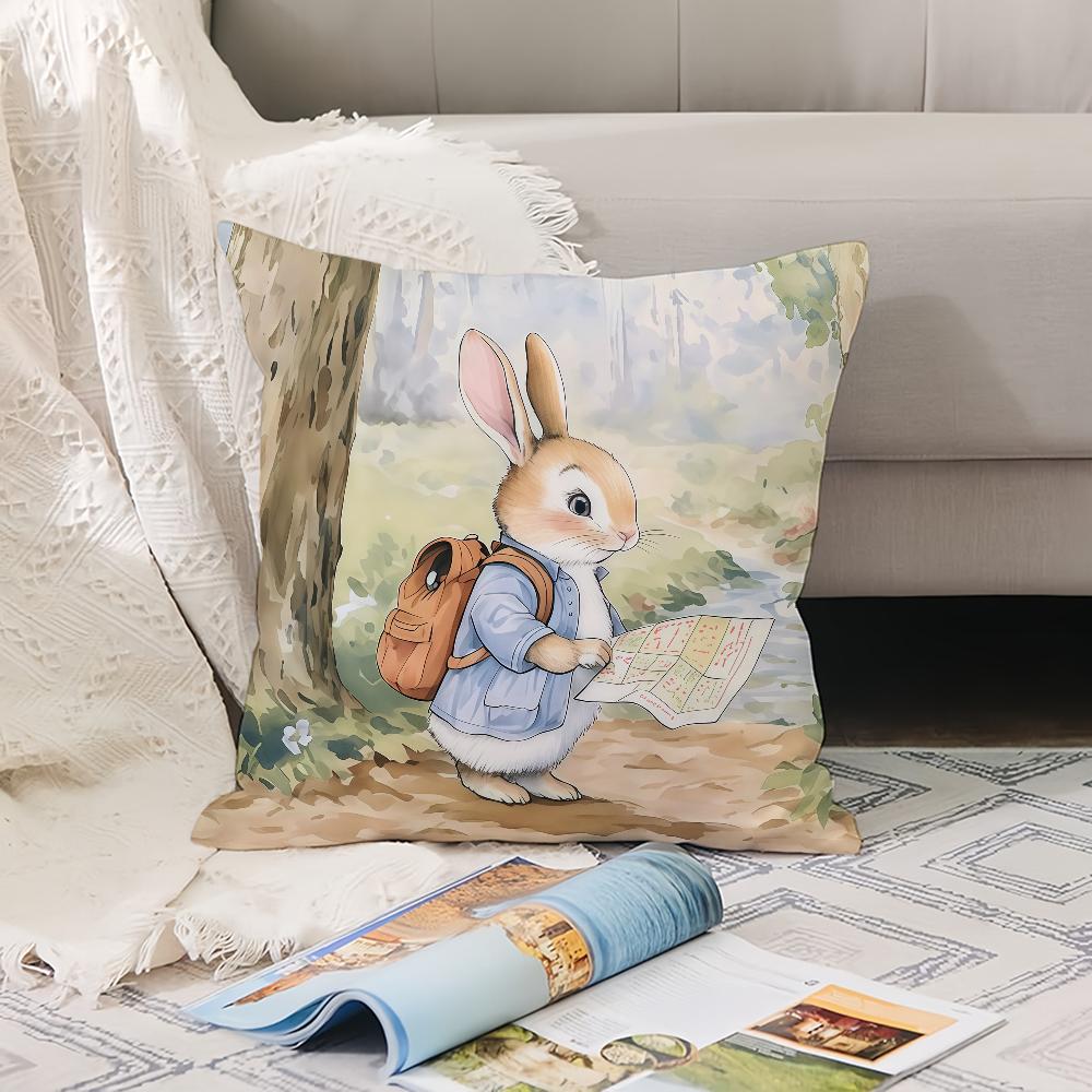 Cartoon Cute R-Rabbit Pillow Case Office Cushions Suitable For Sofa Car Bedroom Decorative Cushion Cover
