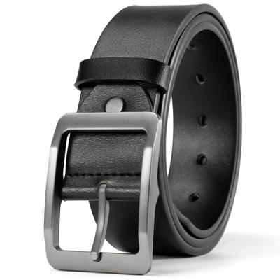 [EsengNoyi] Men's Belt, Large Size, Casual, Brand, Business, Gentleman's Leather, Suit, Black, Genuine Leather, 110cm
