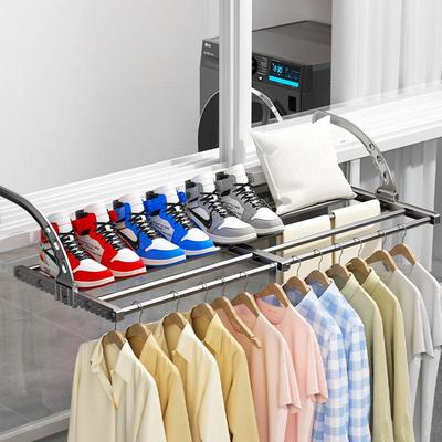 Einziehbarer Balkon-Wäscheständer für Kleidung, Schuhe & Heizkörperstangen