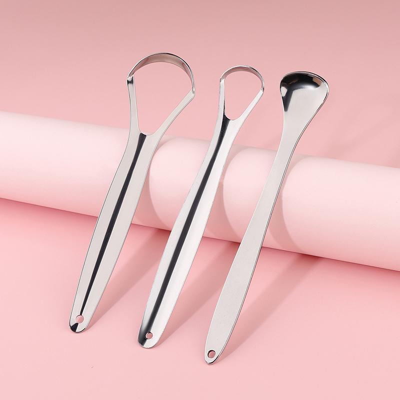 Stainless Steel Tongue Scraper Cleaner for Adults Eliminate Bad Breath Dental Scraper Tool Metal Tongue Brush