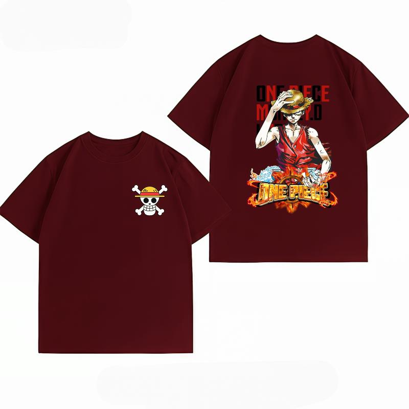 Unisexs Clothing New 100 Cotton Breathable Summer TShirt One Piece Luffy Print Casual Streetwear Unisexs Tops