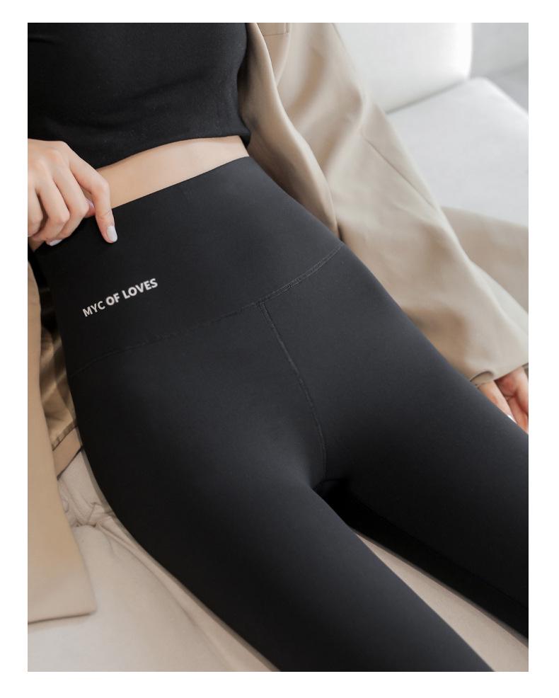 High Waist Women's Velvet-Lined Yoga Leggings - Slimming & Thick Shark Skin Barbie Pants for Autumn/Winter