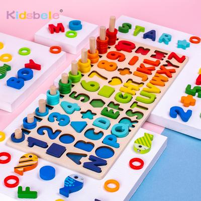 Puzzle in Legno Incastro di Forme Giocattolo Montessori Gioco di Pesca Magnetico Conteggio Impilamento Bambini Prescolare Alfabeto Numero Giocattolo per l'Apprendimento