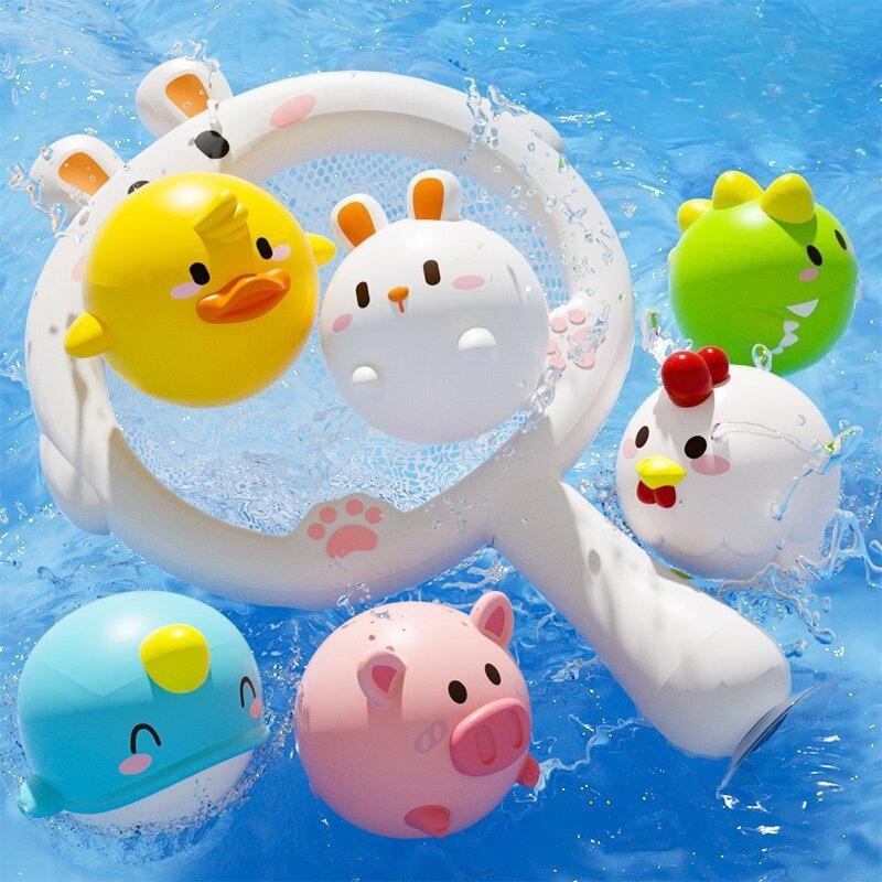 Toys Baby Cute Animals Bath Toy Swimming Water Soft Rubber Float Induction Luminous Duck for Kids Play Funny Gifts