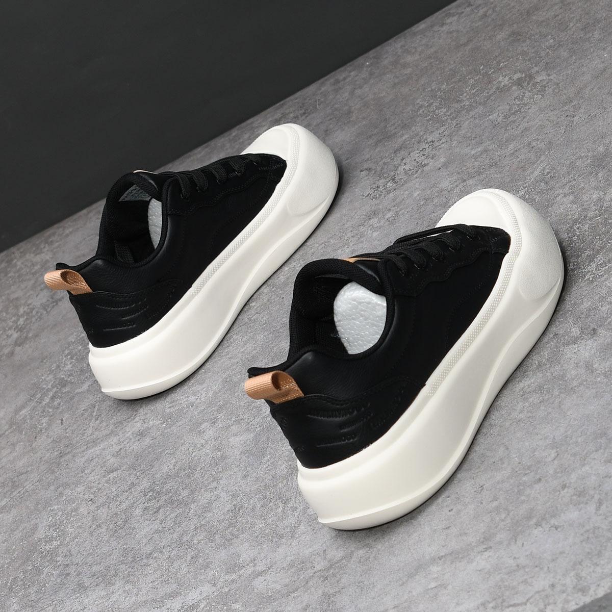 

Spring leather surface breathable board shoes soft sole thick sole heightening casual sports shoes 39