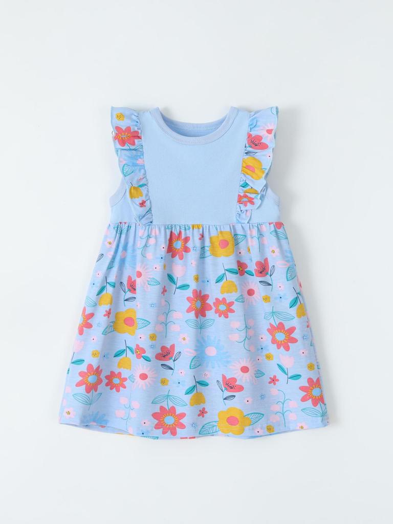 Summer Girls' Cartoon Lace Princess Dress - European American Style, Round Neck