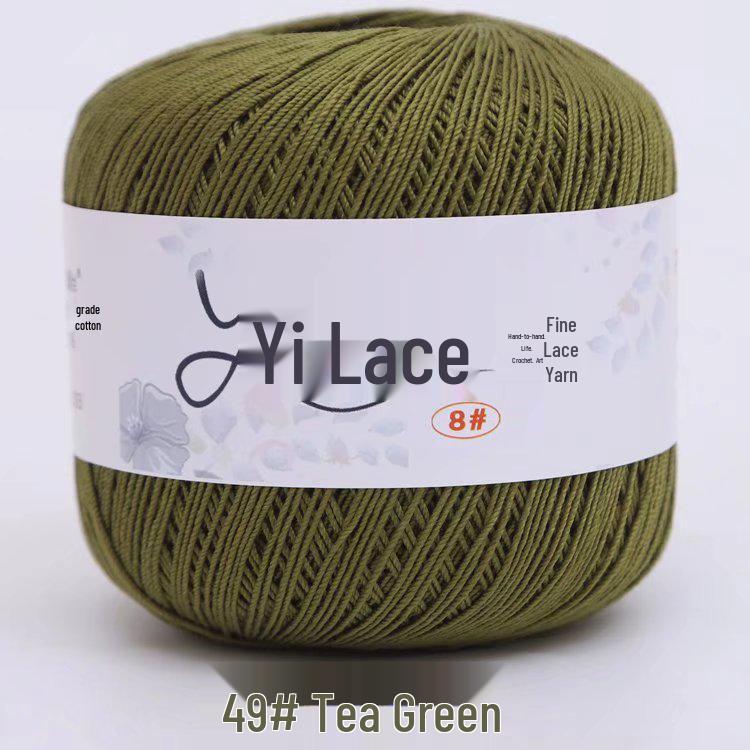 8# 100% Cotton Lace Yarn - 50g Ball, 400m, Strong Twist Crochet Thread for Hand-knitting, Flowers, Hats, and Cardigans - Free Shipping.