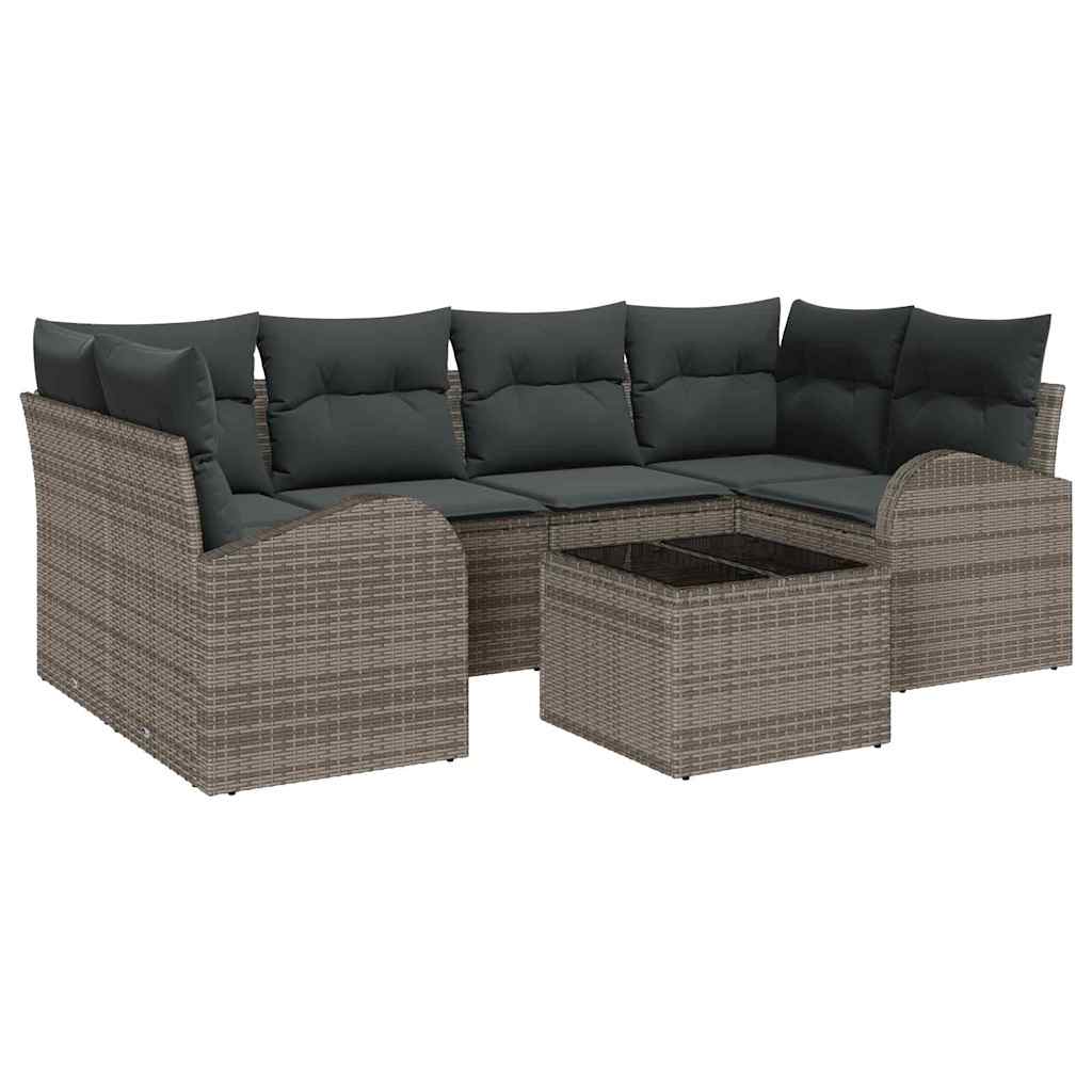 Garden Sofa Set Gray 55 x 55 x 37 cm Poly Rattan