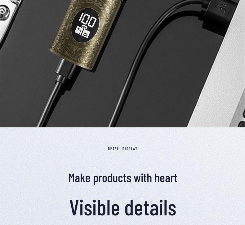 Rechargeable Digital Hair Clipper Set with Engraving, Professional Salon Quality for Home Use