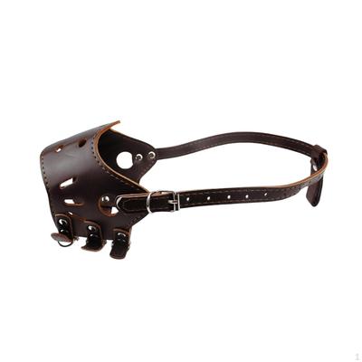 Dog Muzzle Comfortable Sturdy Pet Supplies Soft PU Leather Mouth Cover for Behavior