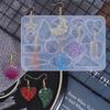 Geometric Silicone Earring Mold Pendant Keychain Necklace Jewelry Craft Making Round Square Heart Star Moon Epoxy Resin Mould
