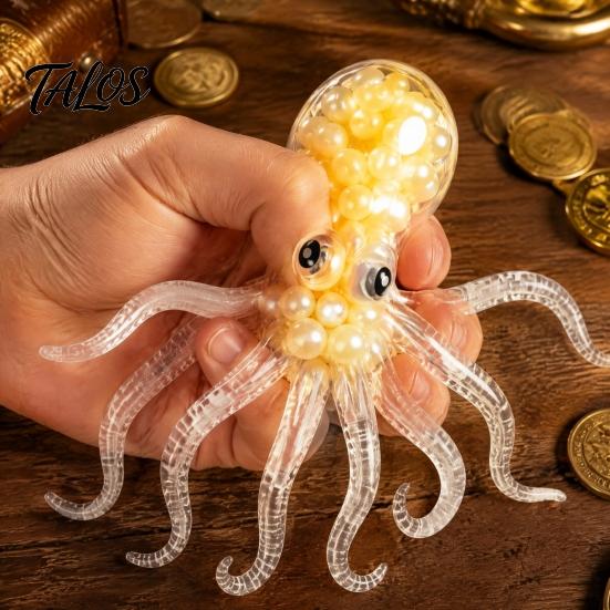 Hand Exercise Ball Bead Filled Octopus Squeeze Toy, Stress Relief Sensory Toys Mini Fidget Toy for & Relaxation