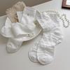 Sock Children's Mid-length Summer Lightweight Lace-up Floral-patterned Sock with Heart-shaped Bows and Multiple Layers of Socks