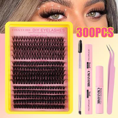 60D-100D 3D Falsche Wimpern Set - DIY Heißschmelz Dichte Büschelwimpern