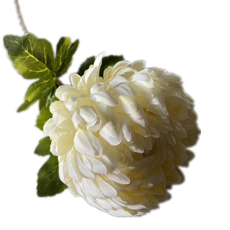 5pcs Artificial Chrysanthemum Flower Branch Faux Silk Pineapple Chrysanthemum with Long Stem for Wedding Floral Arrangement