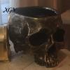 Retro Distressed Skull Decor Planter, Resin Head Flower Pot, Halloween Candy Bowl, Spooky Unique Gothic Gifts Decoration for Tabletop Home Bar Office