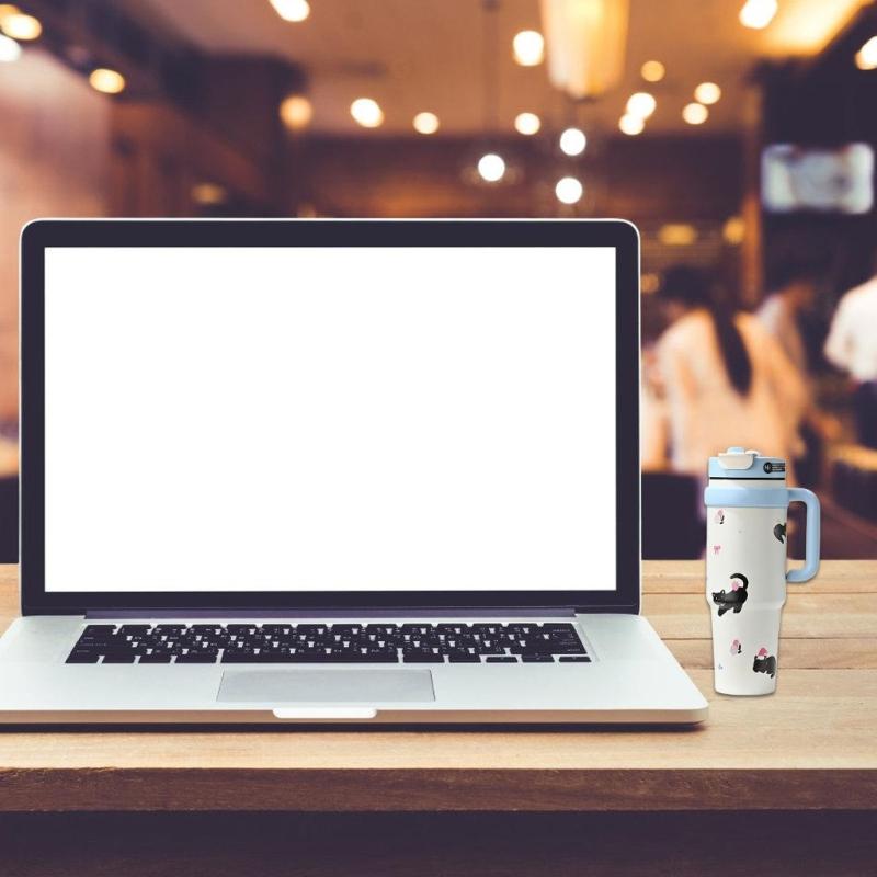 Double Walled Insulated Travel Mugs Oversized Sip Tube Spill Resistant Cap Wide Mouths Design Easy Cleaning