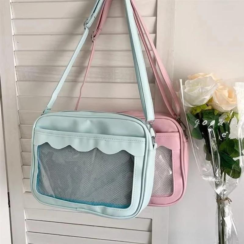 Large Capacity Single Shoulder Bag Transparent Pocket Crossbody Bag Multifunctional Handbag Women's Bag