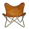 Handmade Buffalo Leather Butterfly Chair, Rustic Accent Seating