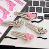 Metal Love Rhinestone Hair Clips Women's Hairpin Sweet Cool Bangs Side Duckbill Clip Hair Barrettes Korean Girls Headwear