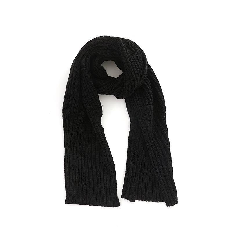 Autumn and winter new solid color mohair scarf men's and women's knitted monochrome thickened scarf shawl