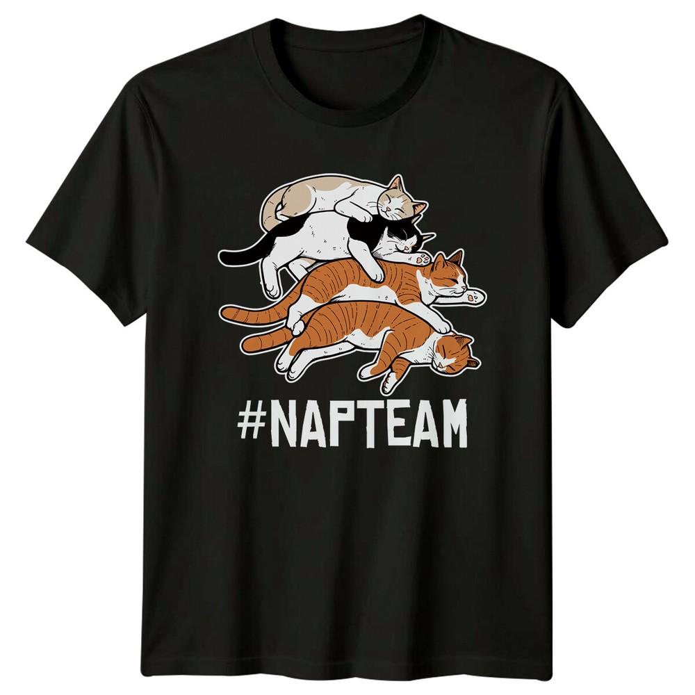 

Funny Napping Cats #NAPTEAM Lazy Graphic T-Shirt Adult Men s Women s 2XL