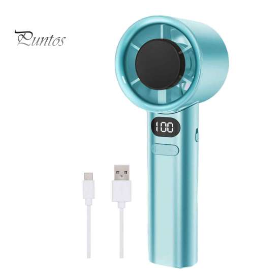 

Ручной вентилятор со 120 скоростями ветра, мощный поток воздуха, цифровой дисплей, низкий уровень шума, компактный портативный персональный охлаждающий вентилятор зелёный