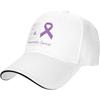 Pancreatic Cancer Awareness Purple Ribbon Baseball Cap Adjustable Polyester Hat for Casual Use