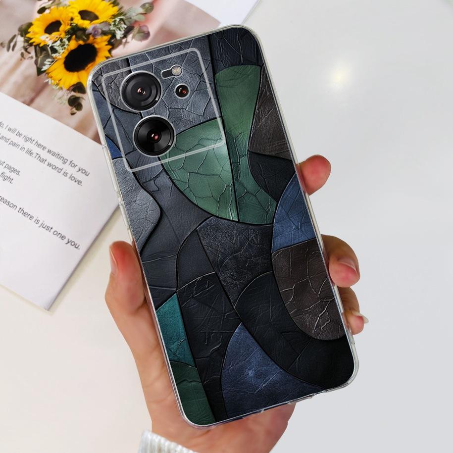For Xiaomi 13T Pro Case Fashion Flowers Shockproof Soft Silicon Protector Clear Coque For Xiaomi 13T Phone Cases Mi 13TPro Funda