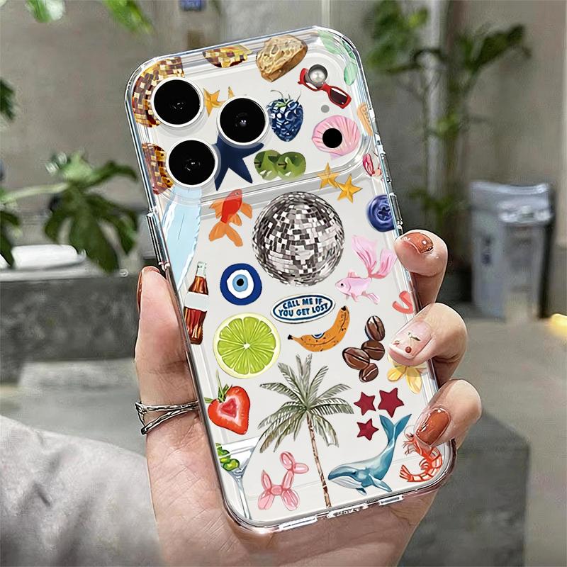 Octopus Starfish Pattern Case For iPhone 17 Pro Max Coque iPhone 16 15 14 13 Pro Max 11 Clear TPU Silicone Soft Cover