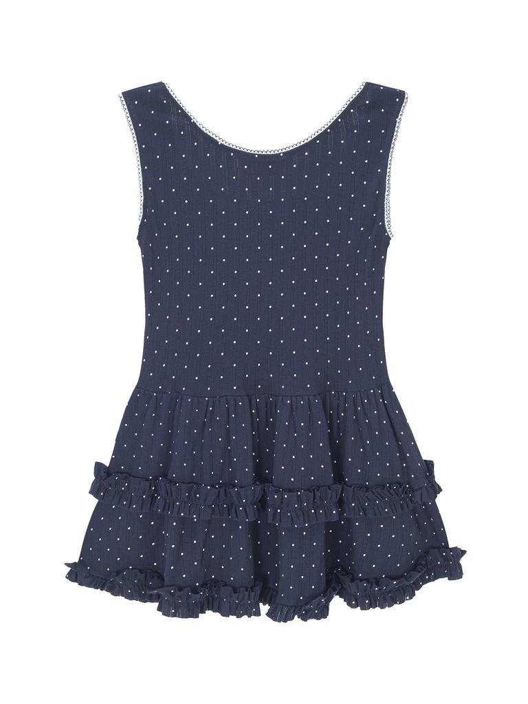 Nep Nep Layered Dot Frill Dress_Navy