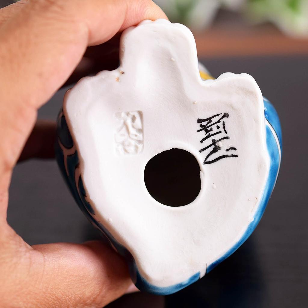 Lykke-katt Ornament Keramikk Kutani Ware Venstre Hånd Lykke-katt Farget Arabesk Feng Shui Lykke Interiør Japansk Stil Tilbehør