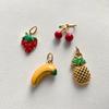 eManco Stainless Steel Charms Bohemian Style Fruit Elements Strawberry, Pineapple, Cherry Summer Trendy Jewelry Pendant
