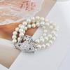 Brățară Perla Saturna Împărăteasă Văduvă: Cataramă magnetică elegantă cu trei straturi și accente de strasuri pentru femei