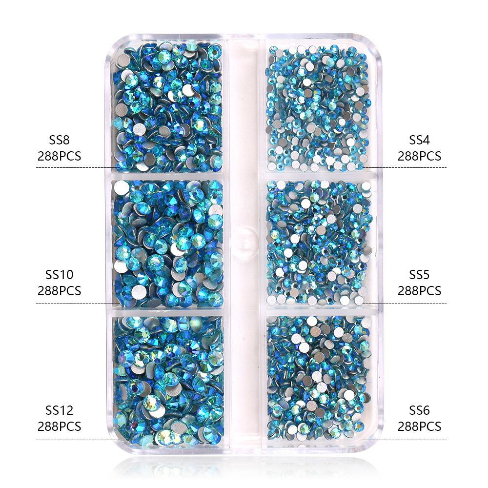 Ss4-Ss12 Boxed Nail Art, Flat Bottom Rhinestone Diy Nail Art Diamond Nail Decorative Accessories 1728 Pcs