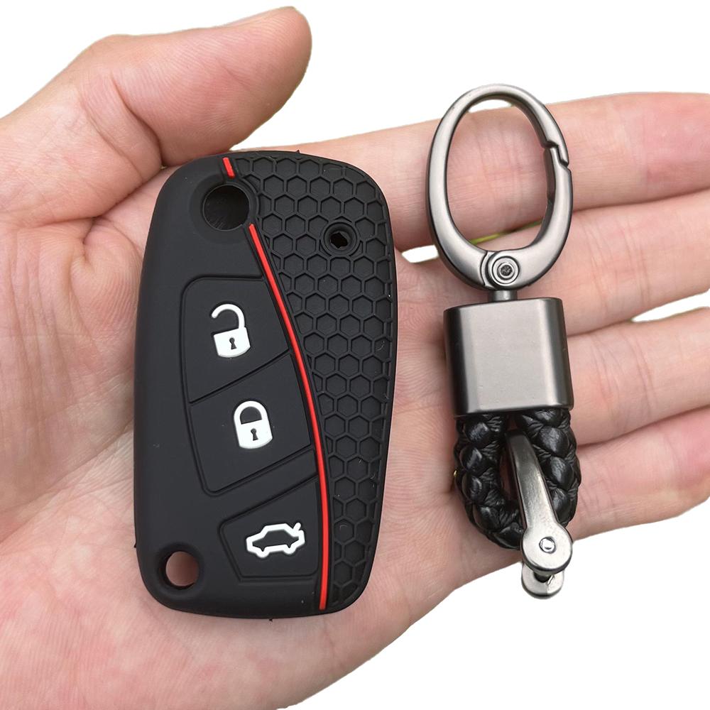 For Fiat PANDA IDEA DUCATO BRAVO 500 DOBLO GRANDE STILO PUNTO MINIBUS Remote Silicone Car Key Case Rubber Holder Cover Protector