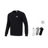 Men's adidas Feelcozy Swt Sports Logo Casual Round Neck Pullover Black GV5295