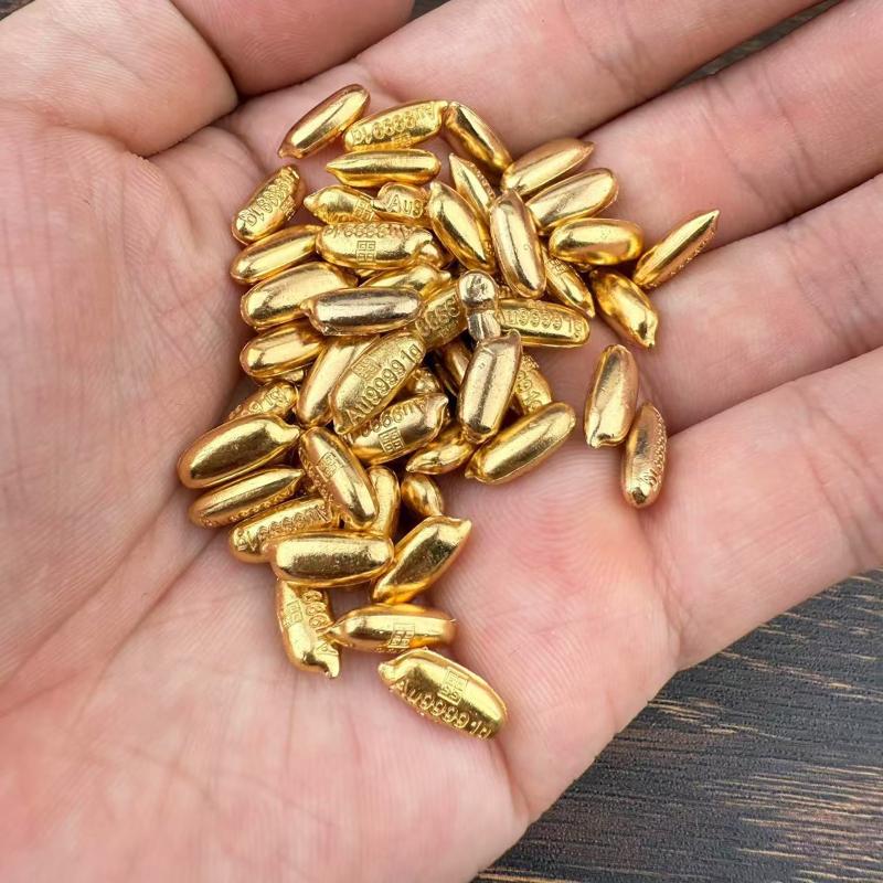 100Pcs Wealth Luck Gold Charms Mini Exquisite Gold Ingots Melon Seeds for DIY Gift Making Feng Shui Home Decor