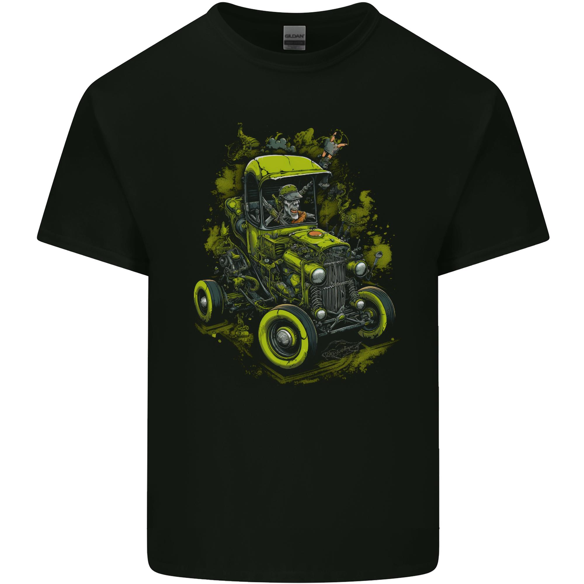 Zombie Hot Rod Halloween Horror Unisexs Light Cotton Tshirt S