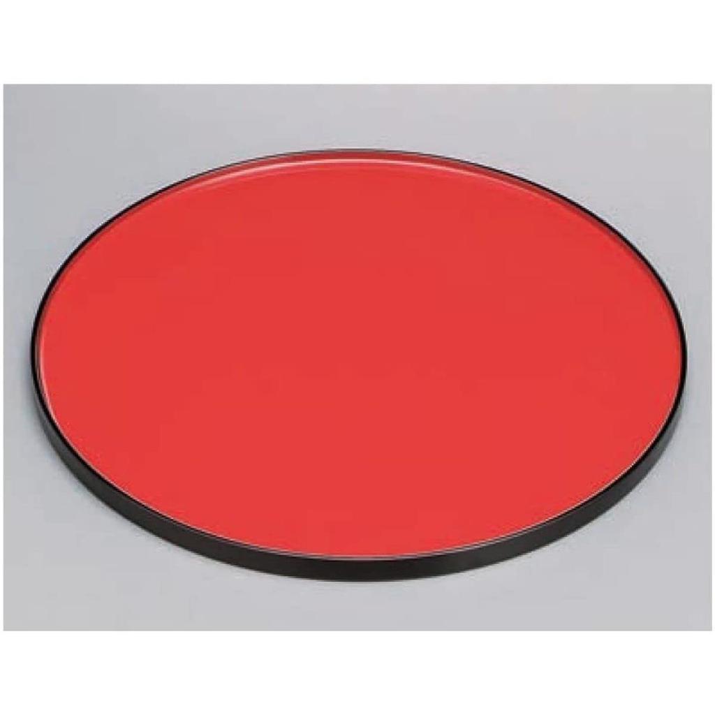 Wooden Serving Shallow 2 Shaku Black Interior with Red Made In 569 J-kitchens Tray, Round, (1.5 Ft.), Lacquer, Japan,