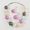 New Arrival Palace Style Vintage Mixed Color Pearl Necklace Luxury Elegant Earrings Jewelry Set Trendy Gifts For Women