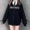 Harajuku Y2K Teufelsflügel Hoodie Jacke in Schwarz – Unisex Herbststil mit Reißverschluss und Kapuze