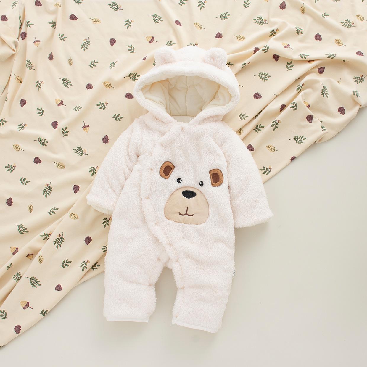 

Толстый утепленный ромпер с капюшоном для новорожденных, с рукавами и ножками 90 cm