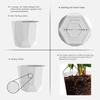 Hexa 6 Inch Pack of 3 Piece Plastic Plant Pot for Home Decor Indoor Plant Pots for Living Room Plastic Flower Pot for Garden (White)