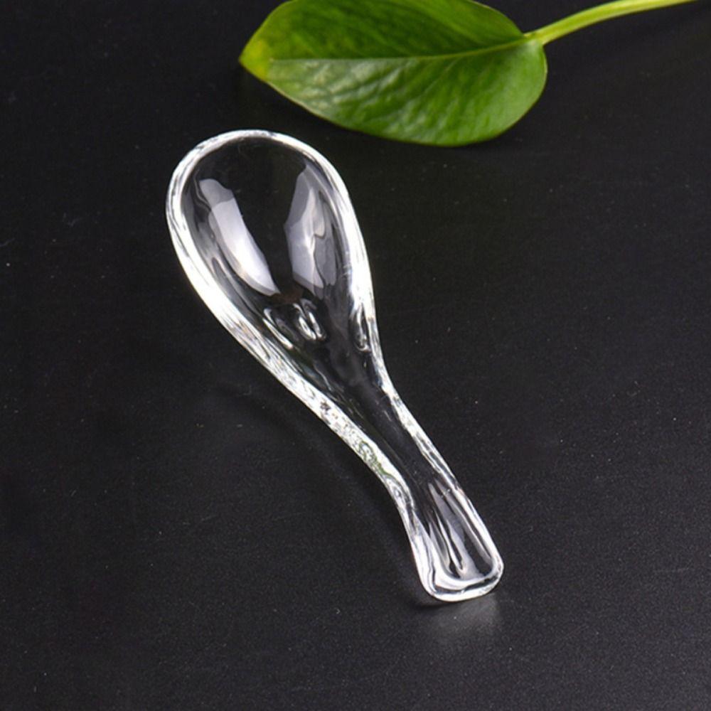 Exquisite Crystal Glass Spoon Transparent Dessert Teaspoons Easy To Clean Soup Spoons Hotel